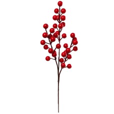 Red WATER-PROOF Berry Spray With 36 Berries, 14 Inches (lot of 1 Stem) SALE ITEM